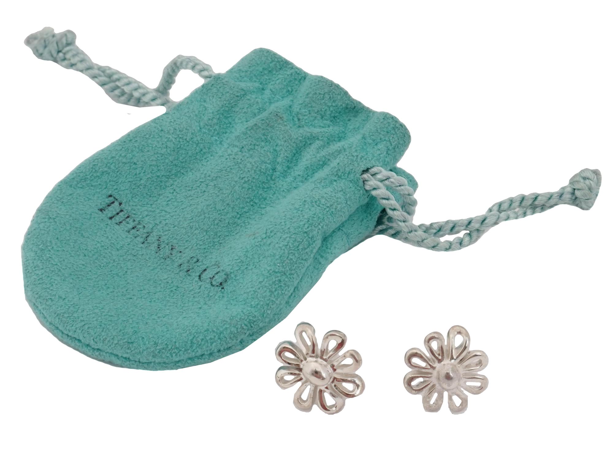 TIFFANY CO. PALOMA PICASSO SILVER DAISY EARRINGS PIC-